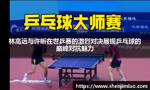 U8林高远与许昕在世乒赛的激烈对决展现乒乓球的巅峰对抗魅力